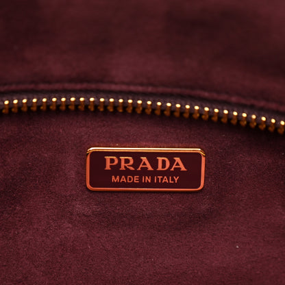 Prada Suede Medium Explore Shoulder Bag Bordeaux 6 of 11
