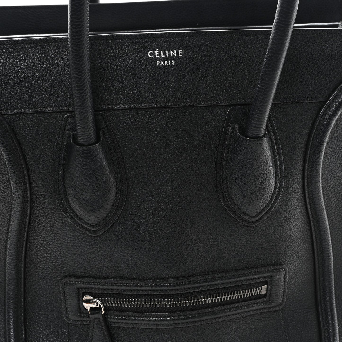 Drummed Calfskin Mini Luggage Black