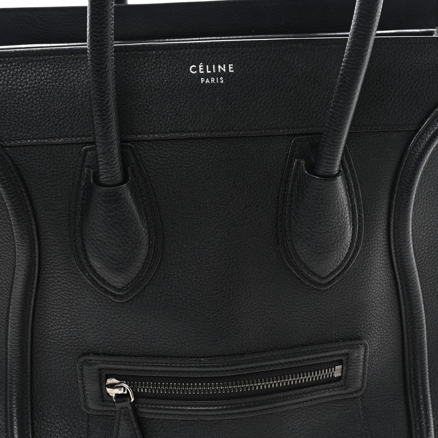 Celine Drummed Calfskin Mini Luggage Black 7 of 12