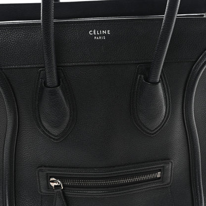 Celine Drummed Calfskin Mini Luggage Black 7 of 12