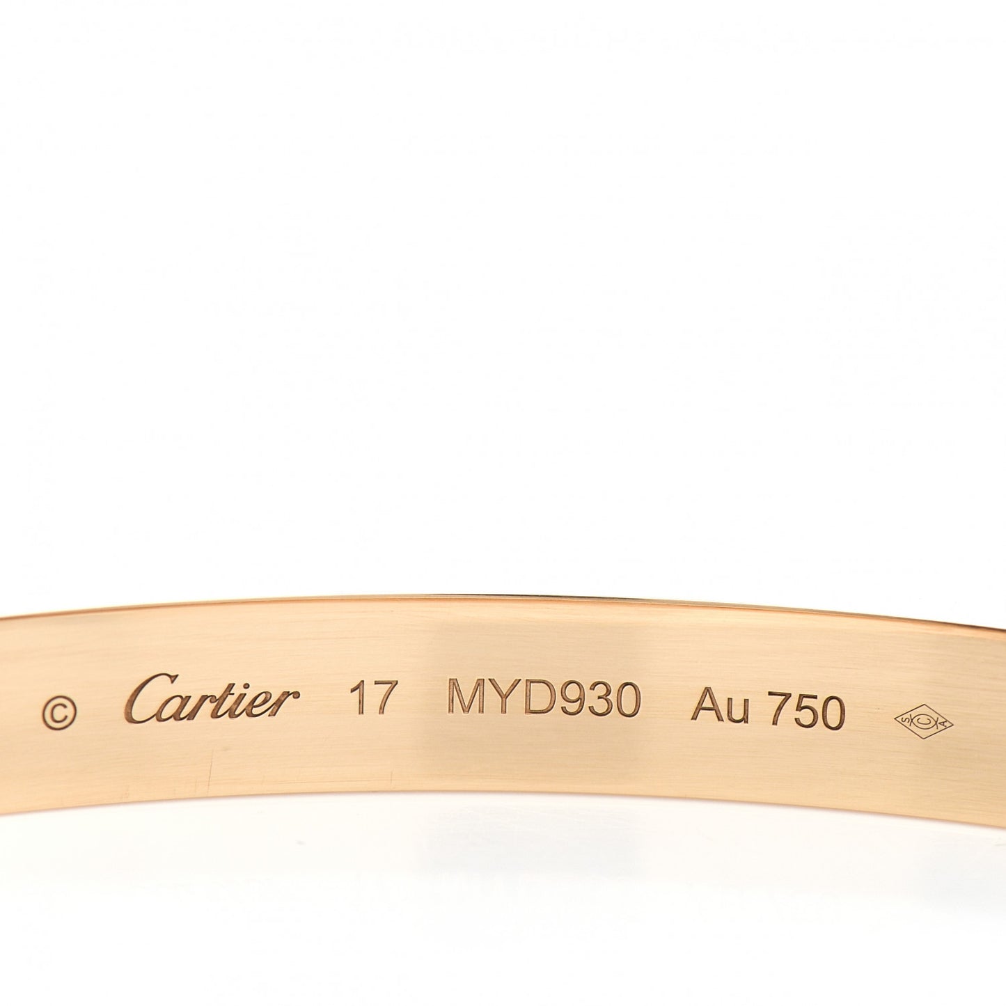 18K Yellow Gold LOVE Bracelet 17