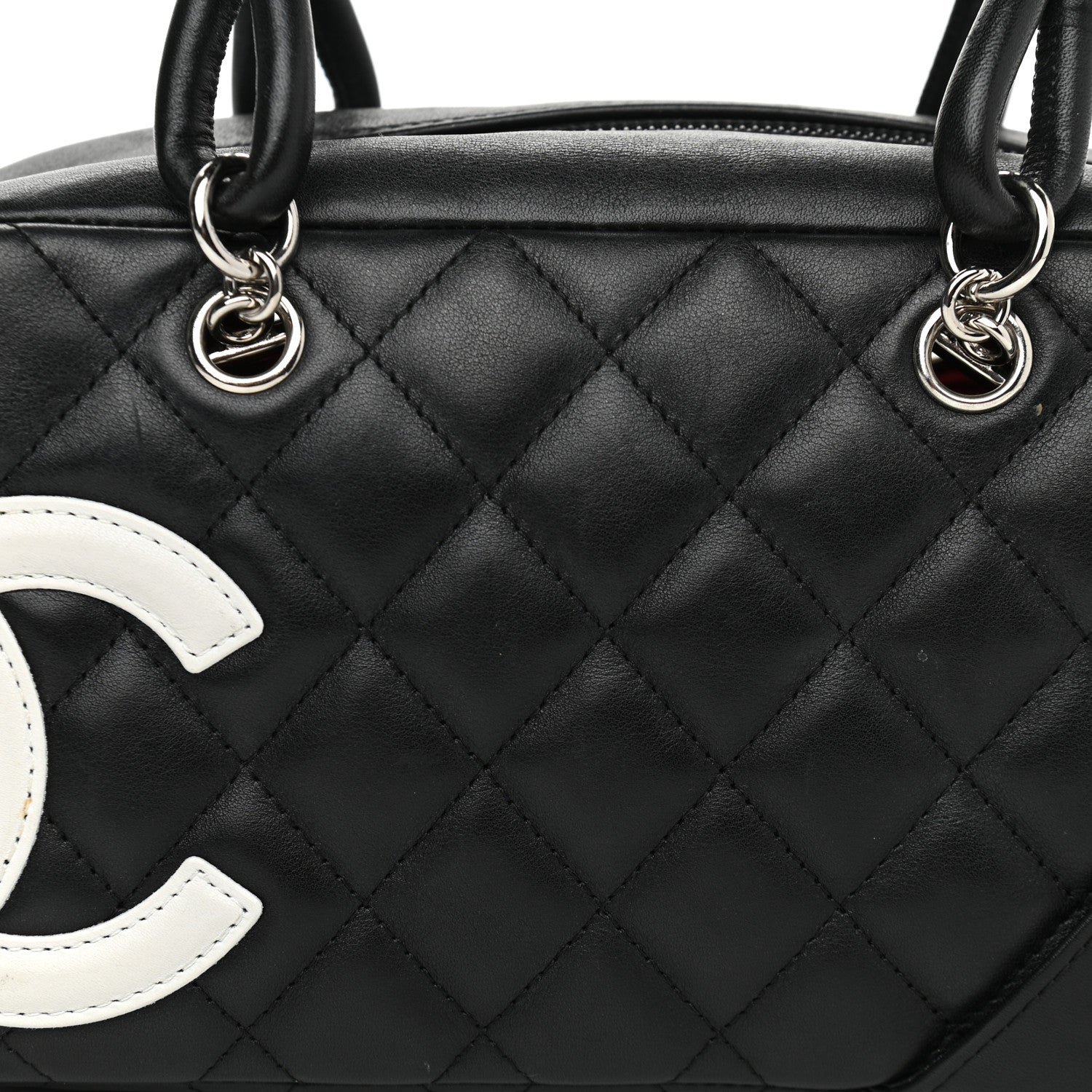 Chanel Calfskin Quilted Small Cambon Bowler Black White 7 of 12