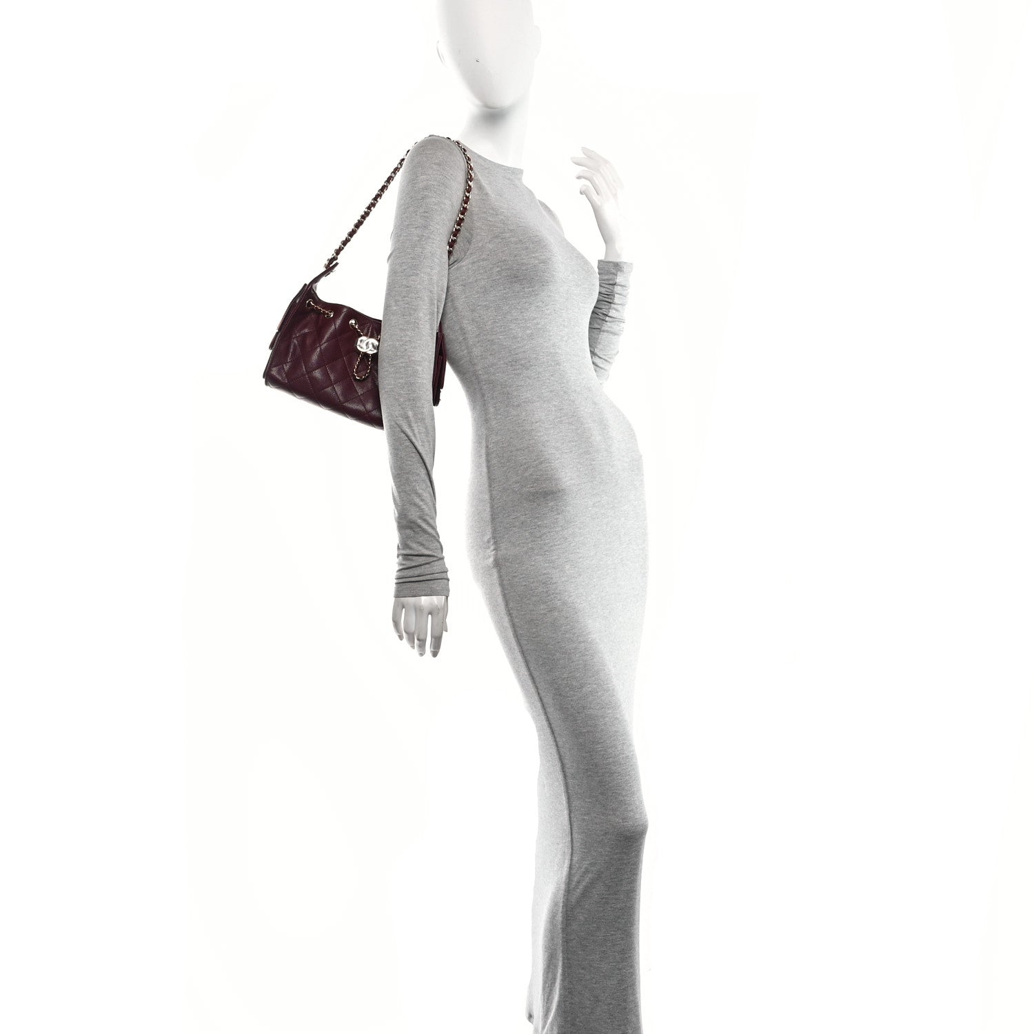 Chanel Goatskin Quilted Mini Chanel 25 Handbag Dark Burgundy 2 of 11