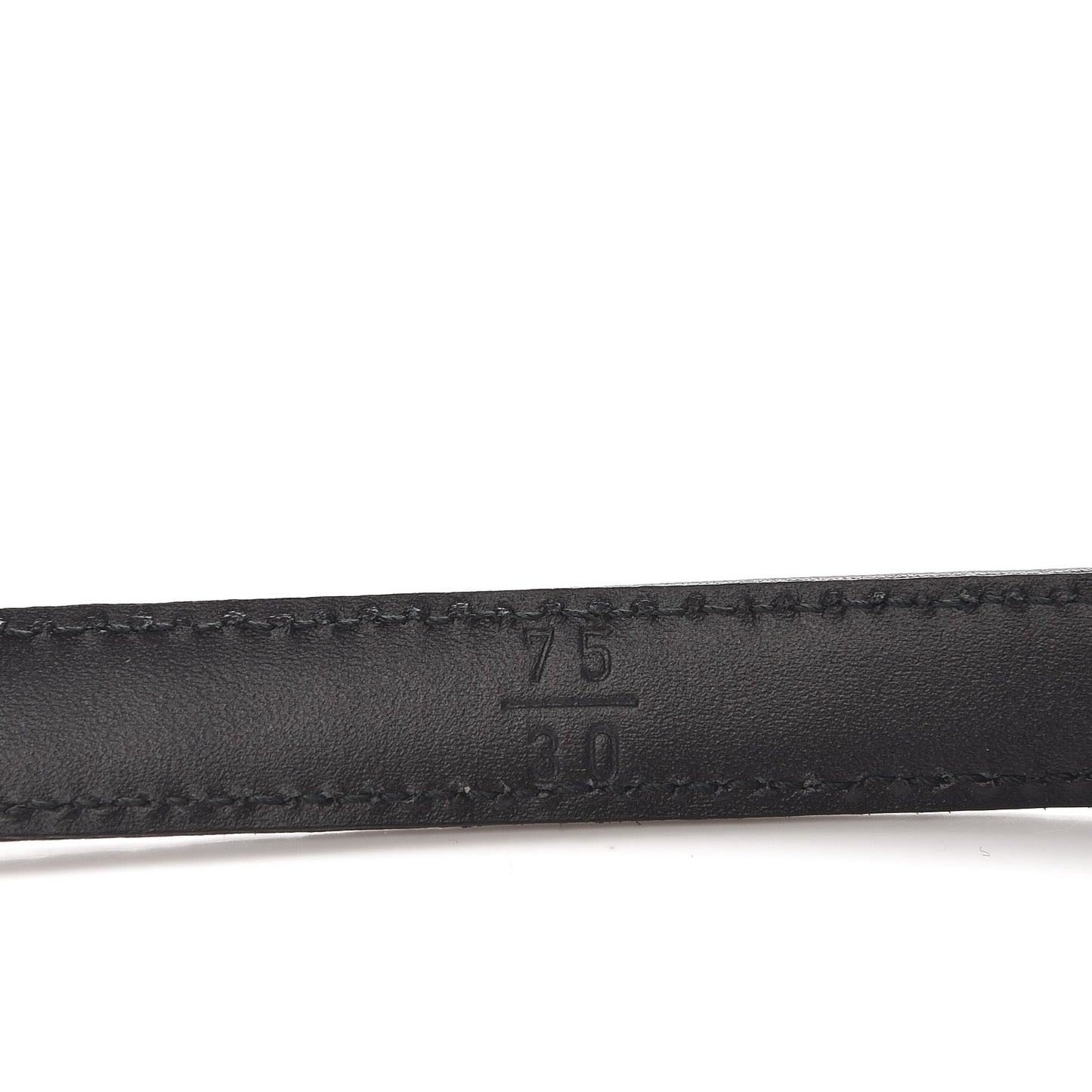 Calfskin Quilted Logo Skinny Belt 75 30 Black
