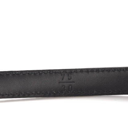 Chanel Calfskin Quilted Logo Skinny Belt 75 30 Black 6 of 7