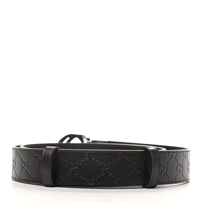 Gucci Guccissima Signature Interlocking G Reversible 37mm Belt 120 48 Black Cocoa 2 of 5