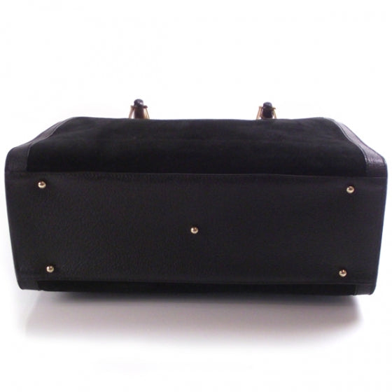 Suede Bamboo Handle Tote