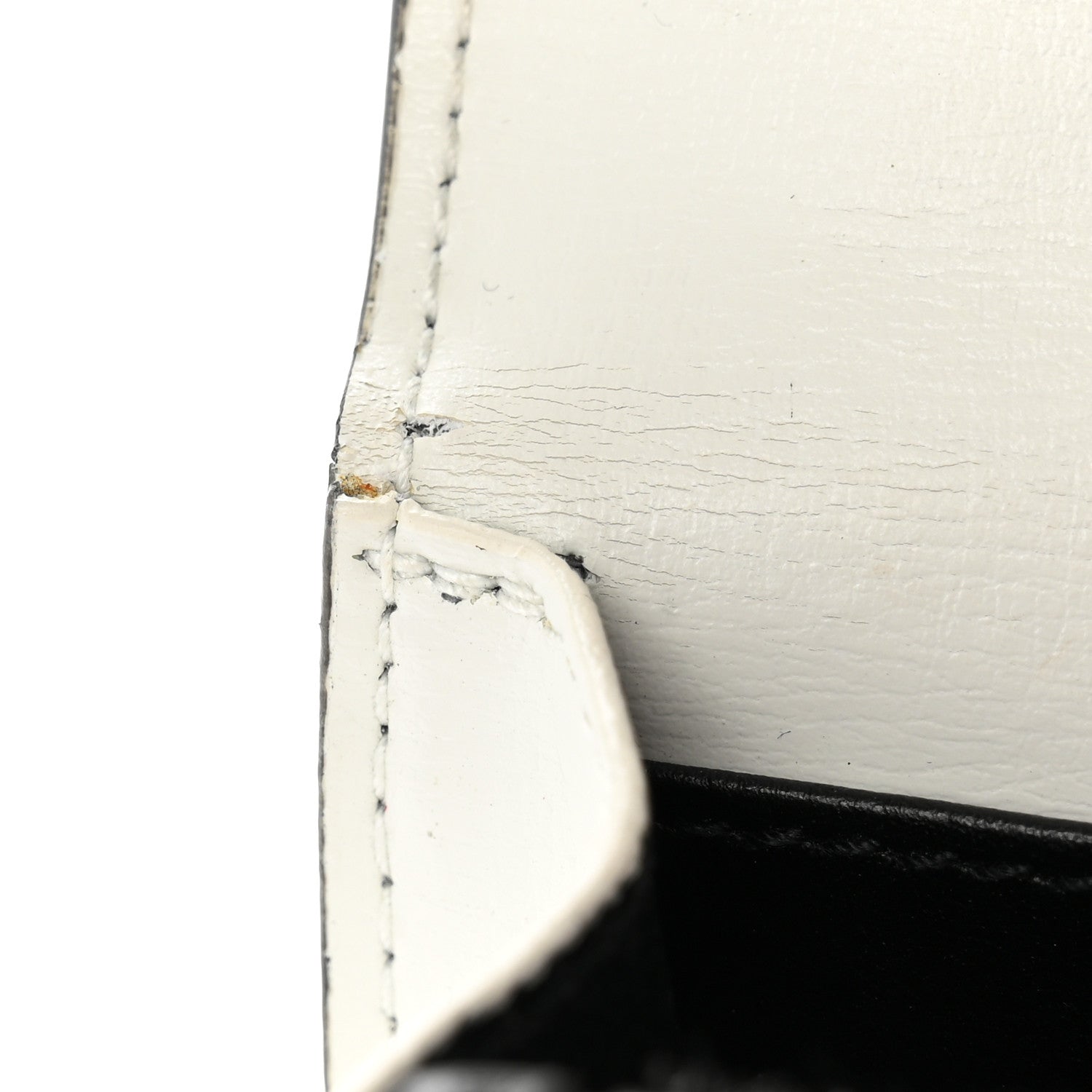 Saint Laurent New Aspen Calfskin Bi-Color Monogram Sunset Chain Wallet  Black Dirty White 12 of 13