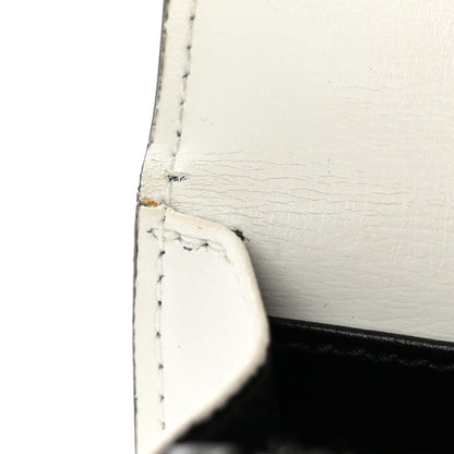 Saint Laurent New Aspen Calfskin Bi-Color Monogram Sunset Chain Wallet  Black Dirty White 12 of 13