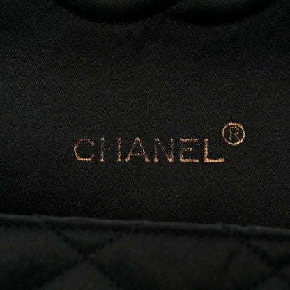 Chanel Satin Quilted Crystal CC Evening Flap Black 6 of 12