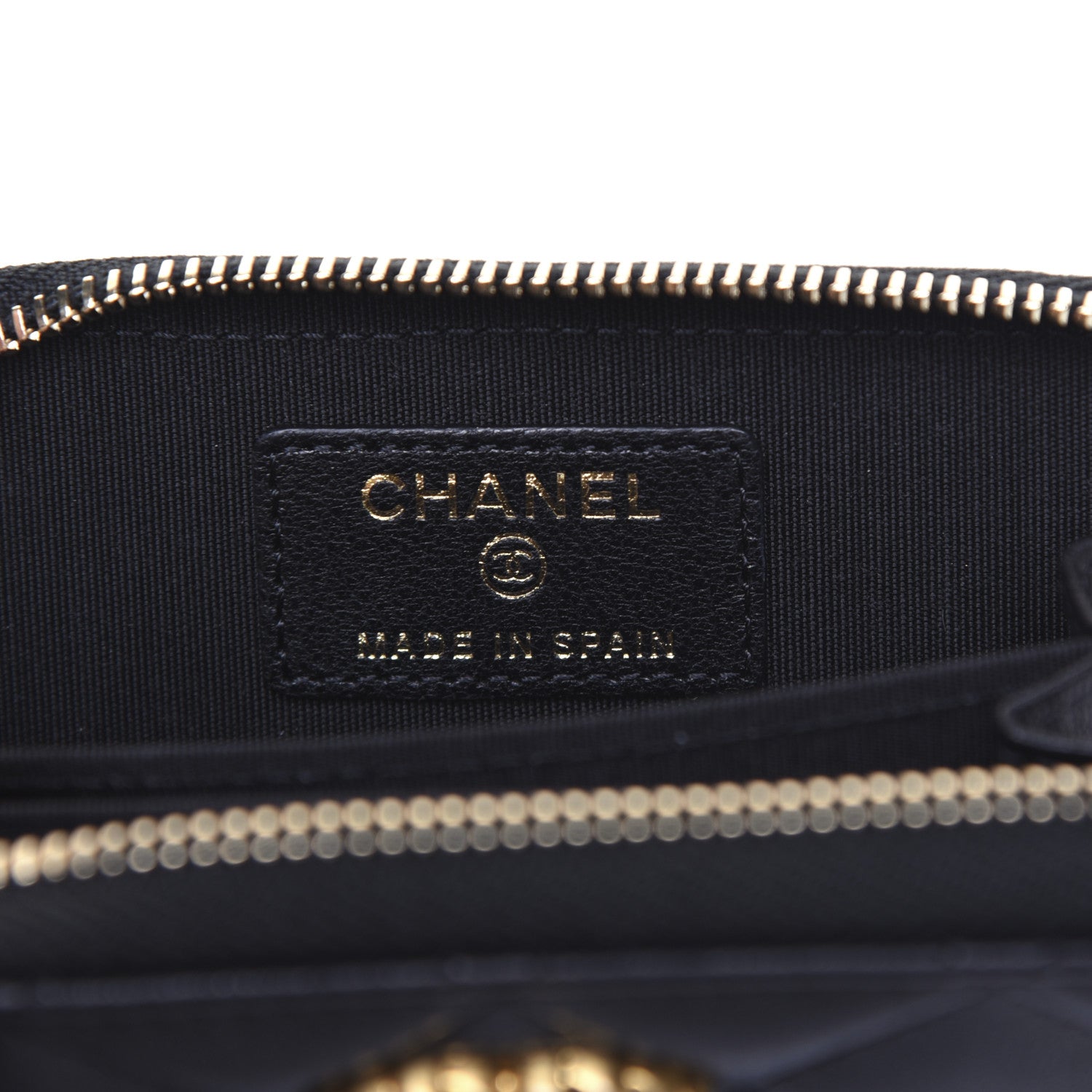 Chanel Goatskin Quilted Chanel 19 Zip Around Coin Purse Wallet Black 8 of 12