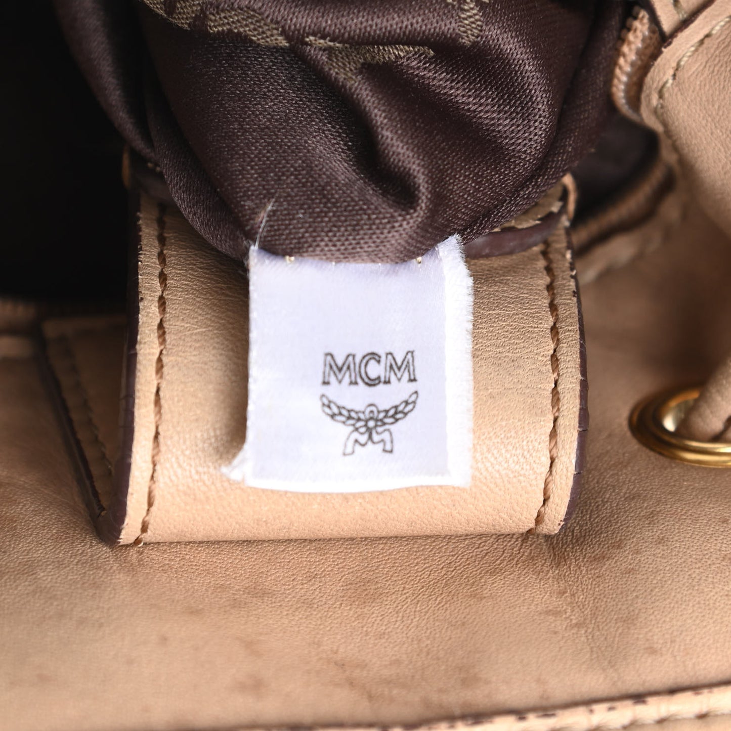 Visetos Drawstring Bucket Bag Beige