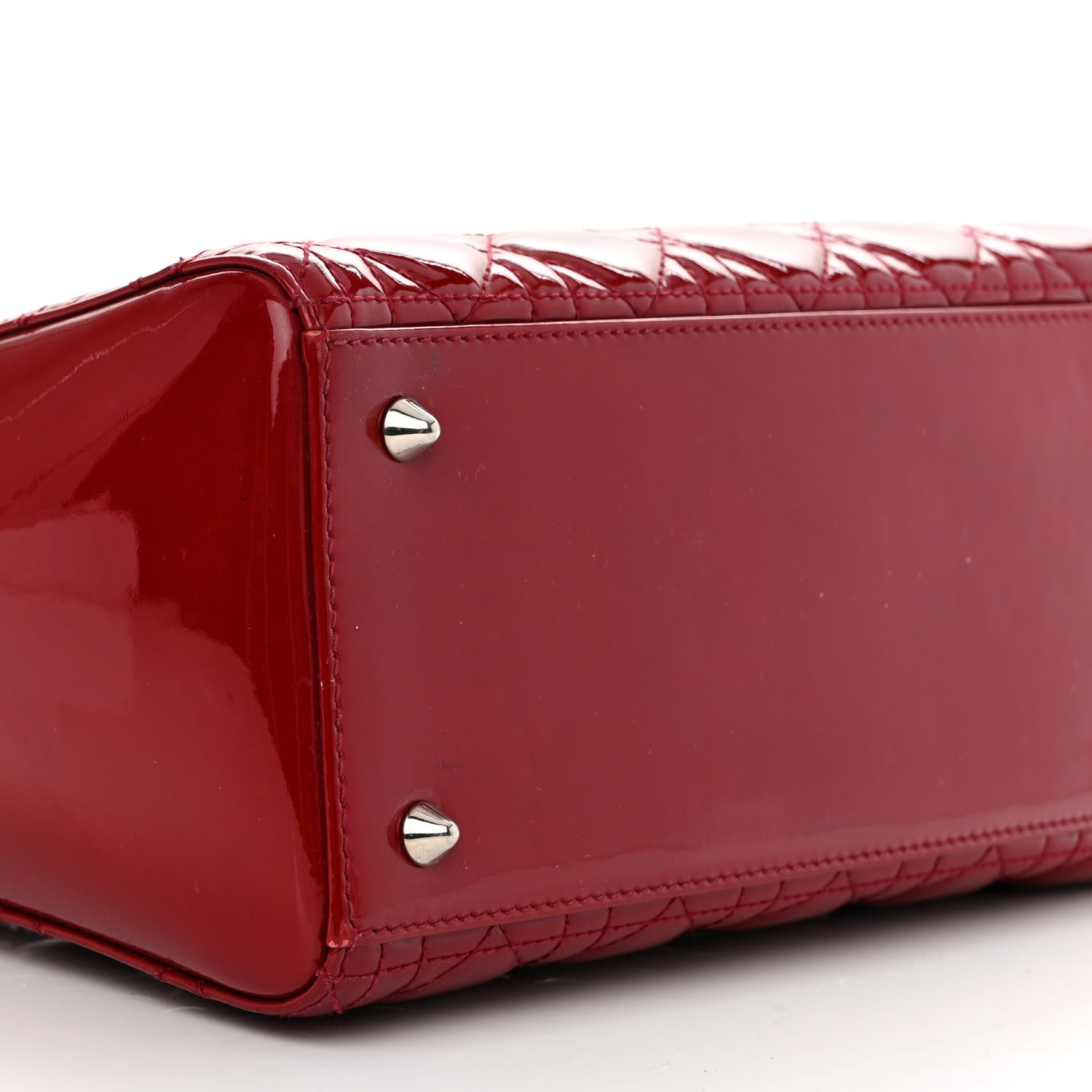 Christian Dior Patent Cannage Medium Lady Dior Red 9 of 13