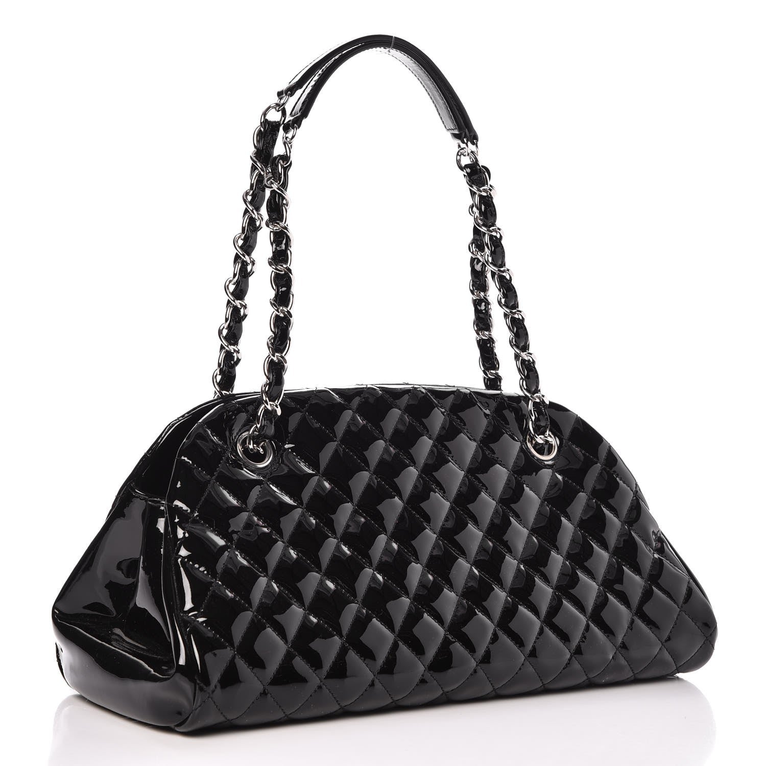 Chanel Patent Quilted Medium Just Mademoiselle Black 3 of 7