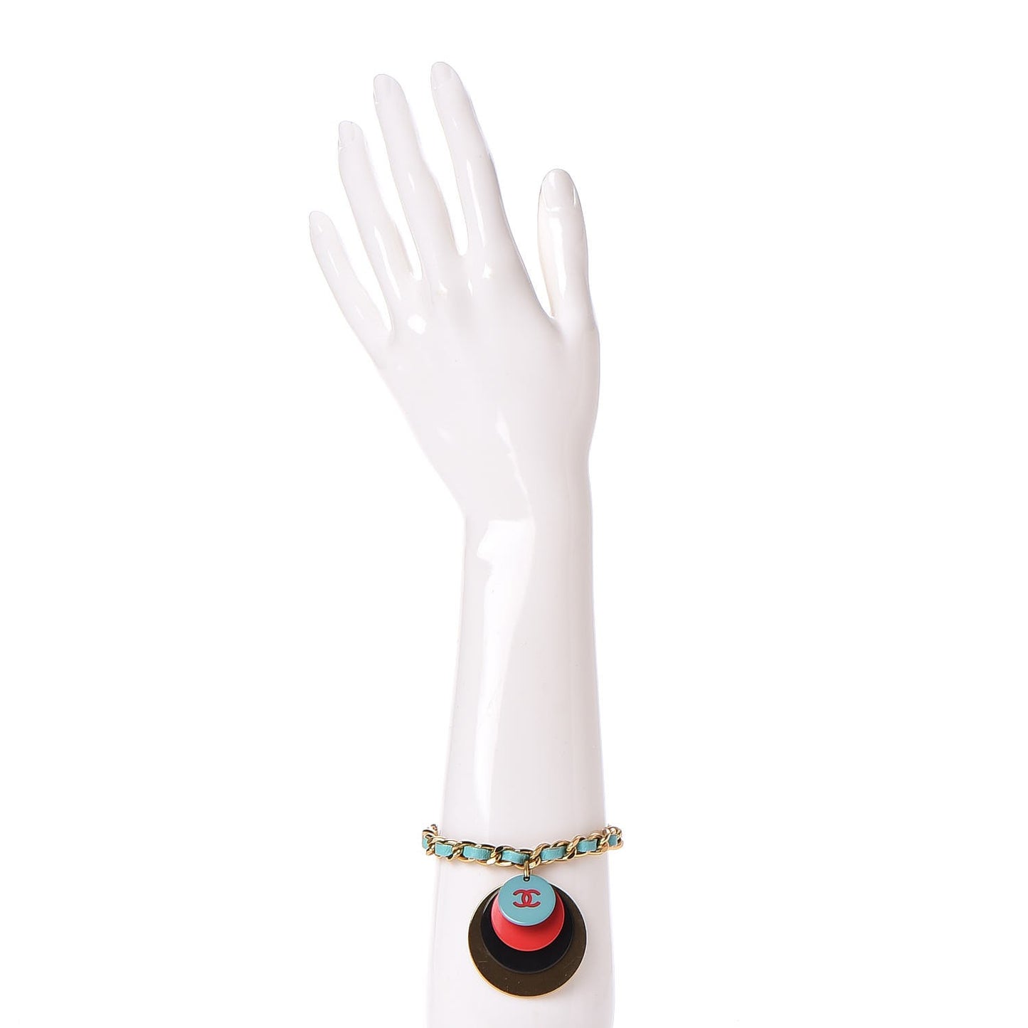 Lambskin Resin CC Chain Bracelet Gold