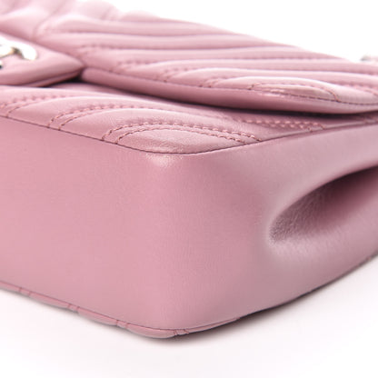 Chanel Lambskin Chevron Double Stitch Medium Single Flap Pink 7 of 14