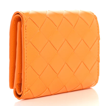 Bottega Veneta Nappa Intrecciato Trifold Wallet Tangerine Gold 3 of 9