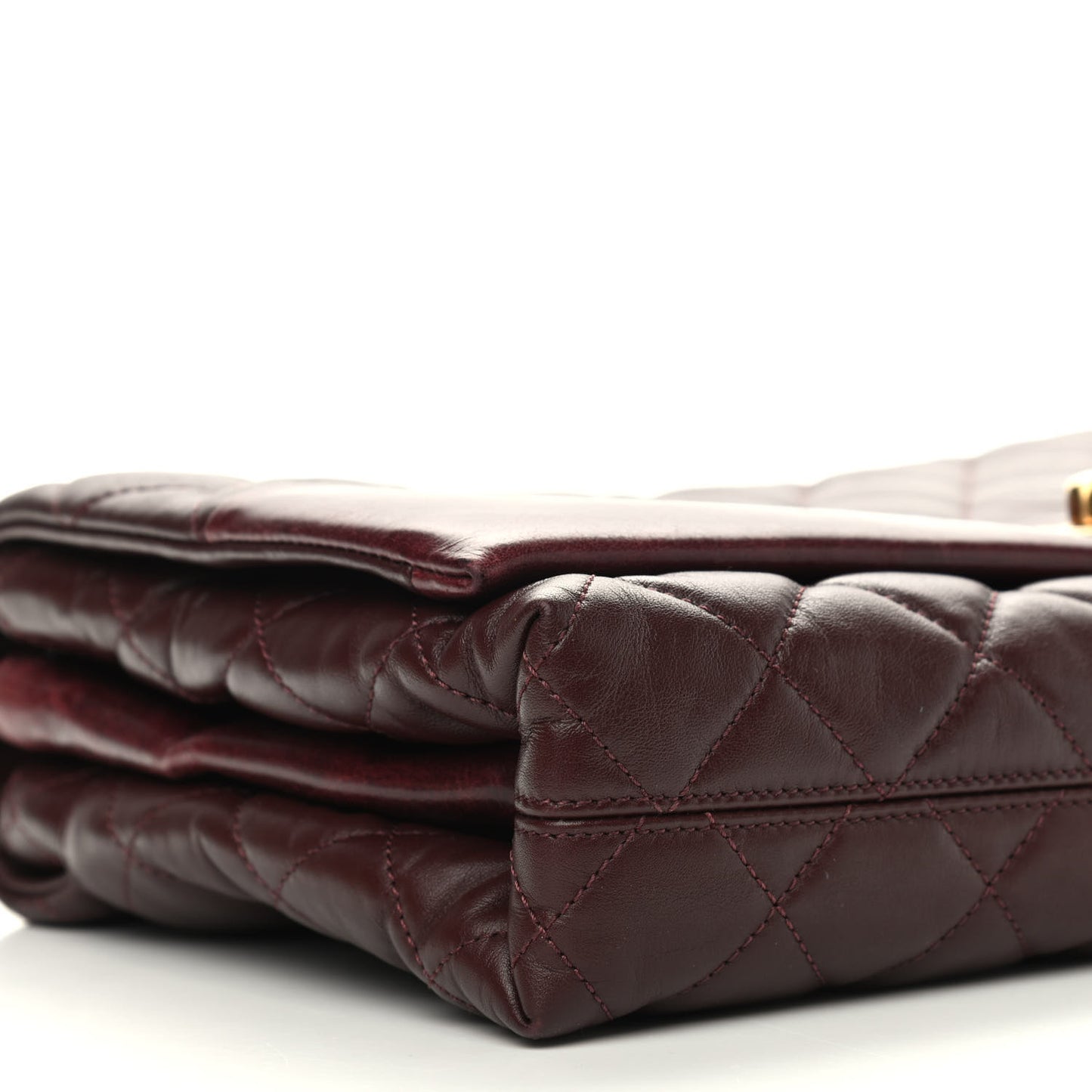 Calfskin Quilted Jumbo Soft Elegance Flap Bordeaux