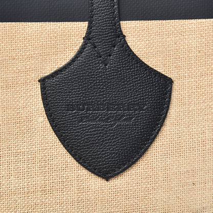 Burberry Raffia Logo Print Medium The Giant Reversible Tote Black 6 of 12