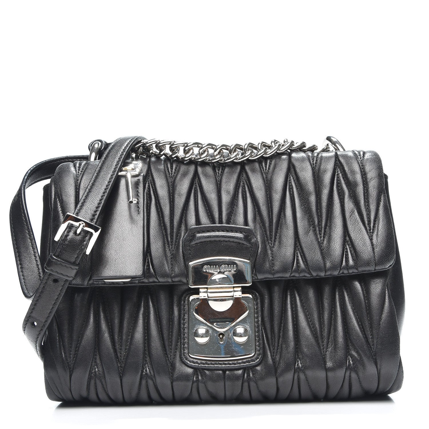 Miu Miu Nappa Matelasse Flap Black 1 of 8