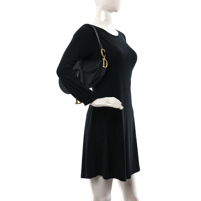 Christian Dior Grained Calfskin Saddle Bag Black 3 of 9