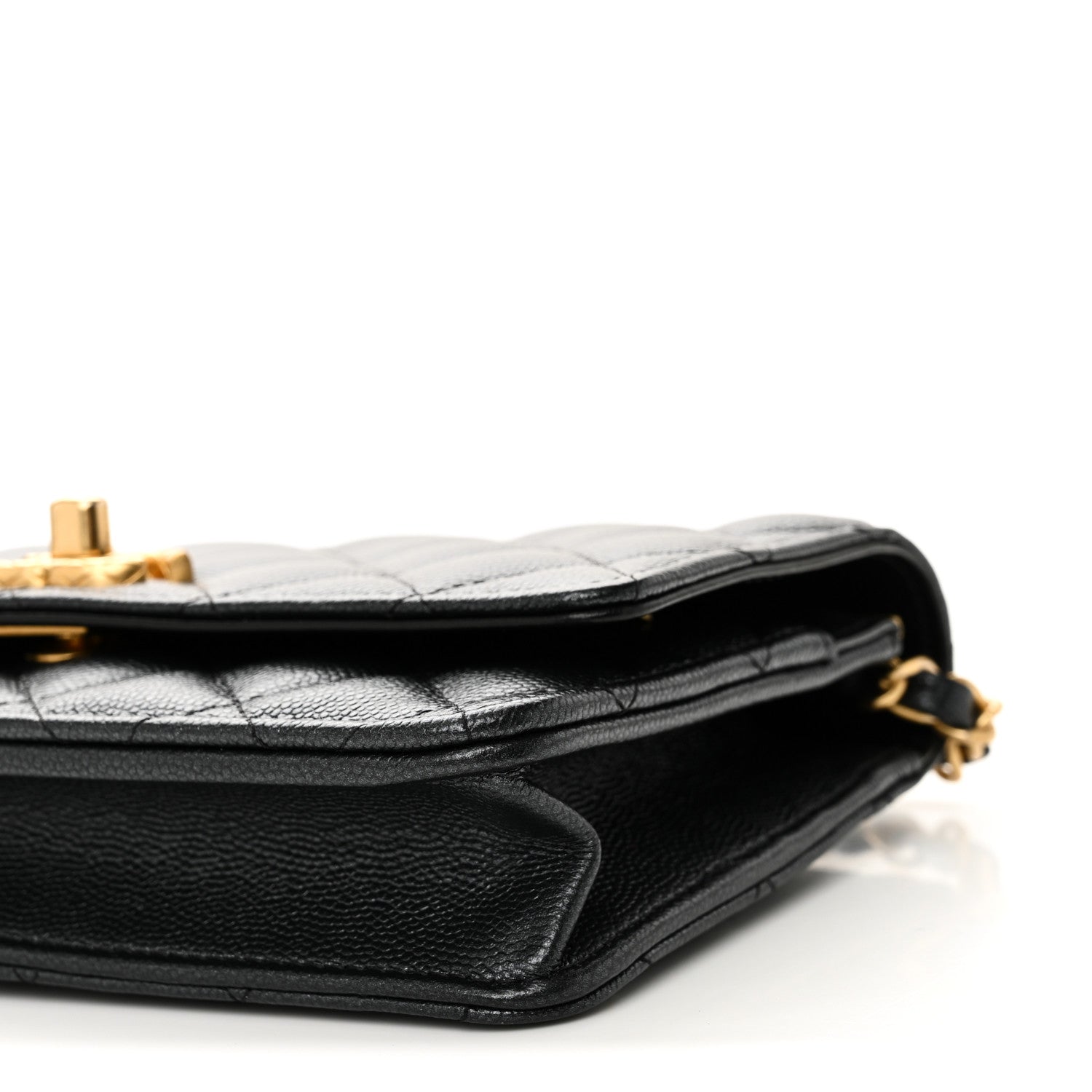 Chanel Pearly Caviar Quilted Fit For You Wallet On Chain WOC Black 11 of 11