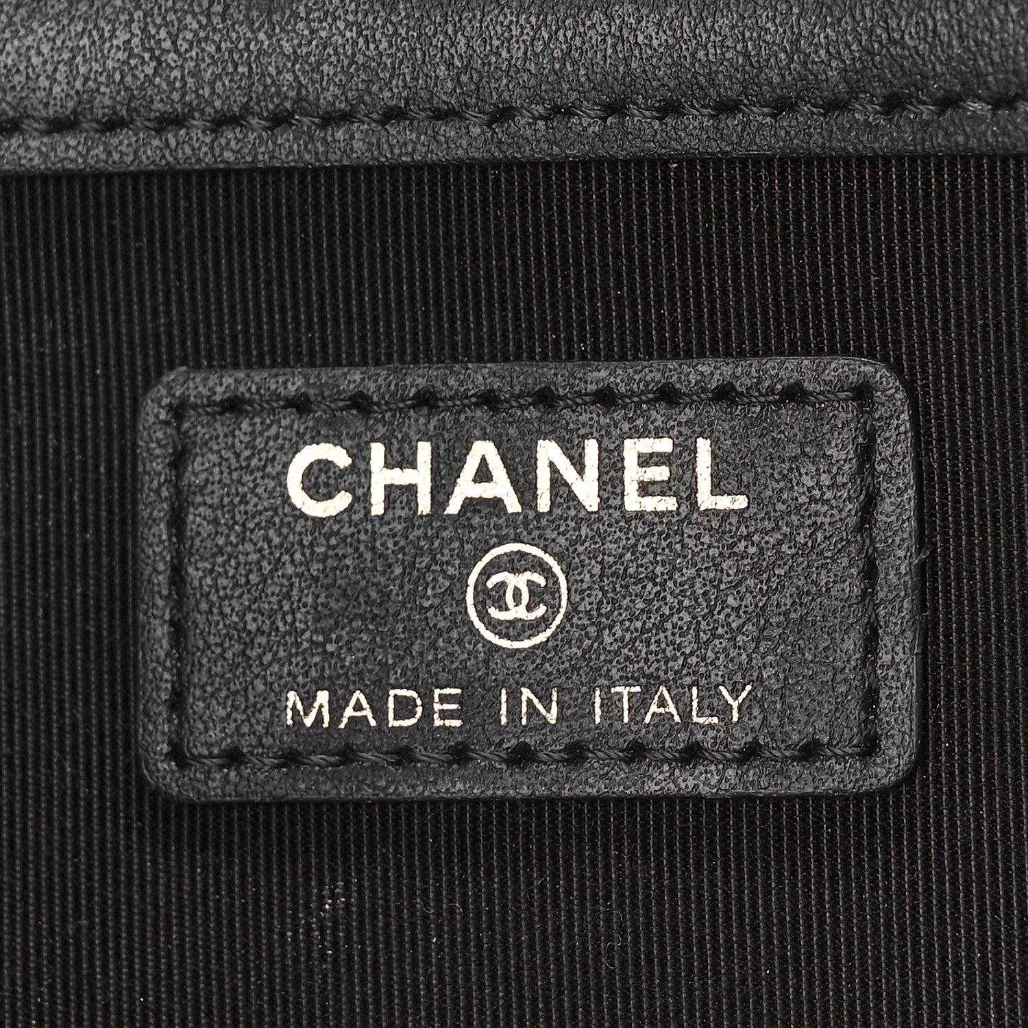 Chanel Shiny Crumpled Calfskin Quilted Medium Night by the C Pouch Clutch Black 6 of 10