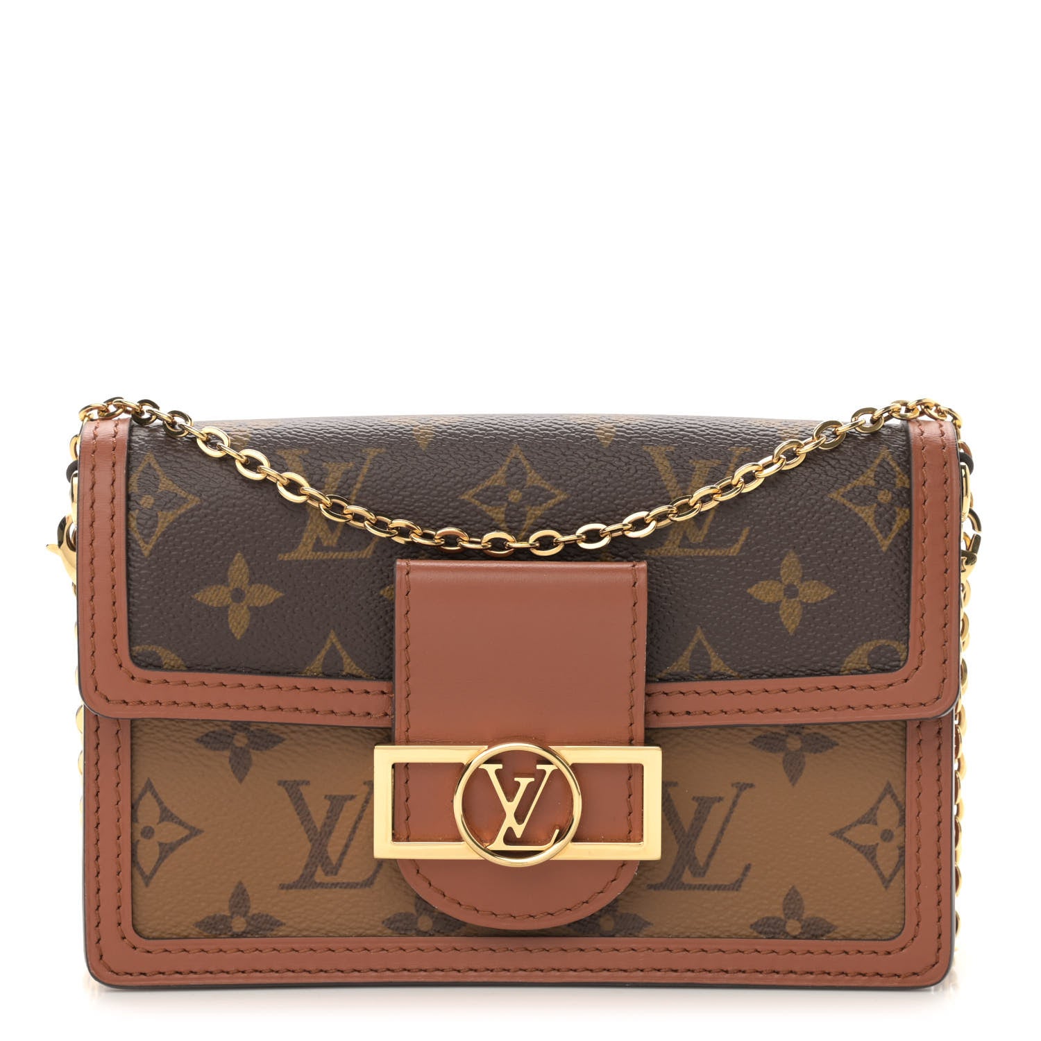 Louis Vuitton Reverse Monogram Dauphine Chain Wallet 1 of 9