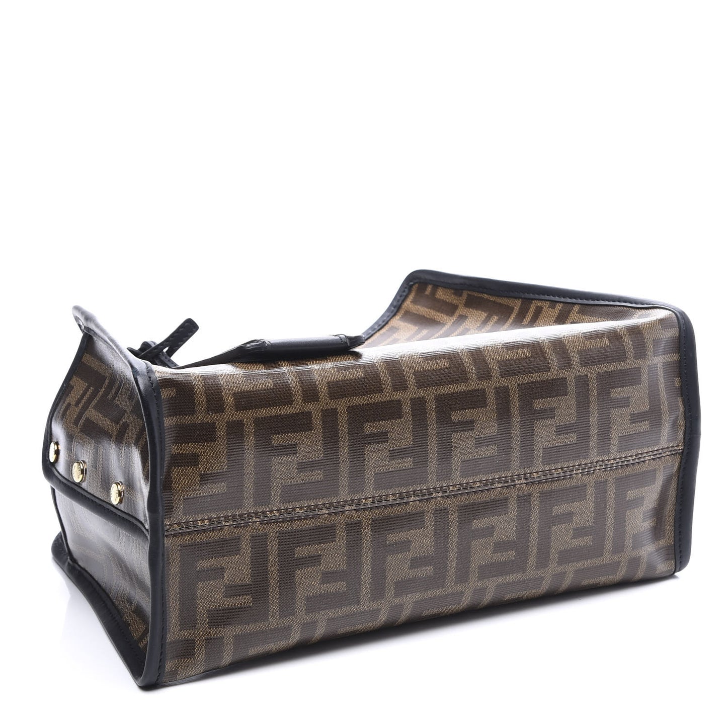 Glazed Fabric Vitello Century FF 1974 Stamp Patch Mini Peekaboo Defender Cover Mogano Panna Black