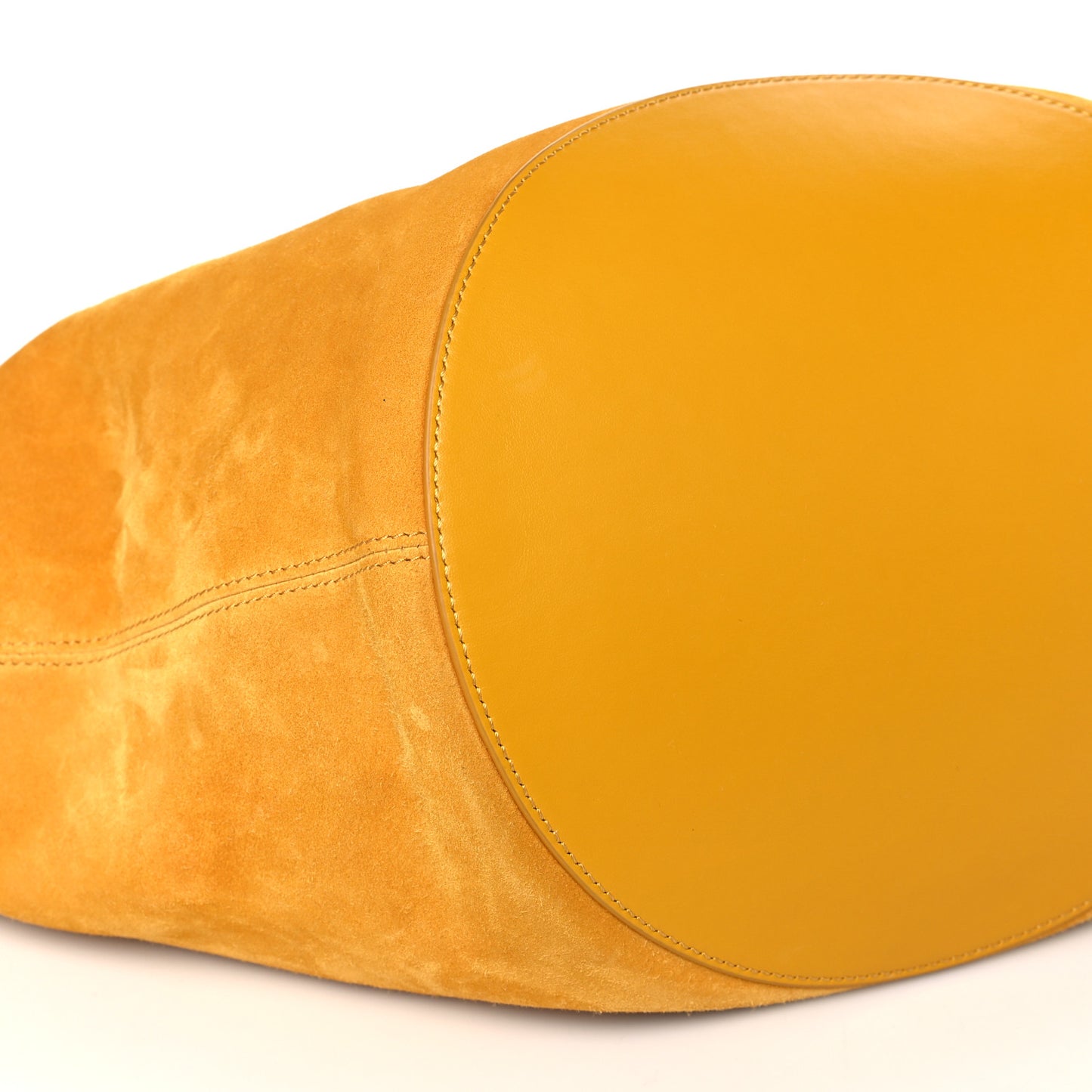 Suede Calfskin Medium Lotus Tote Mustard