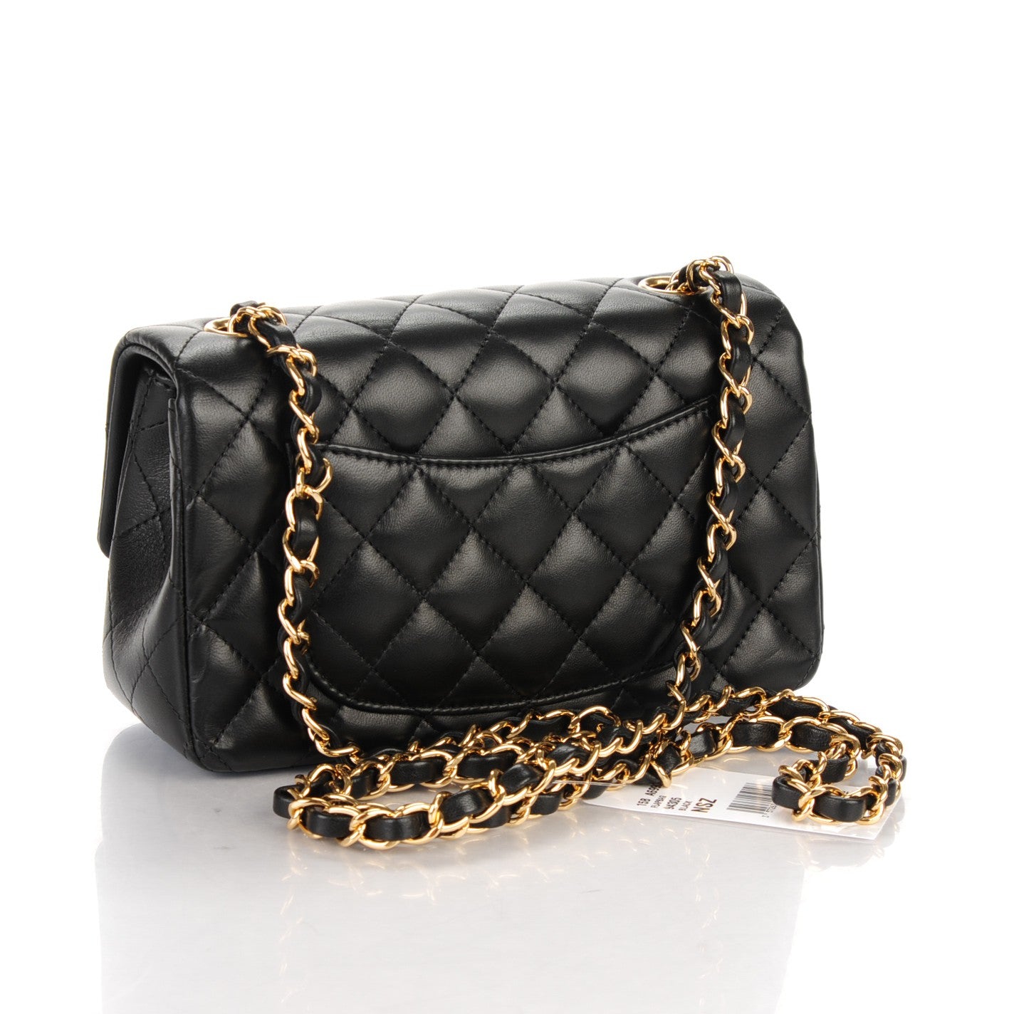 Lambskin Quilted Mini Rectangular Flap Black