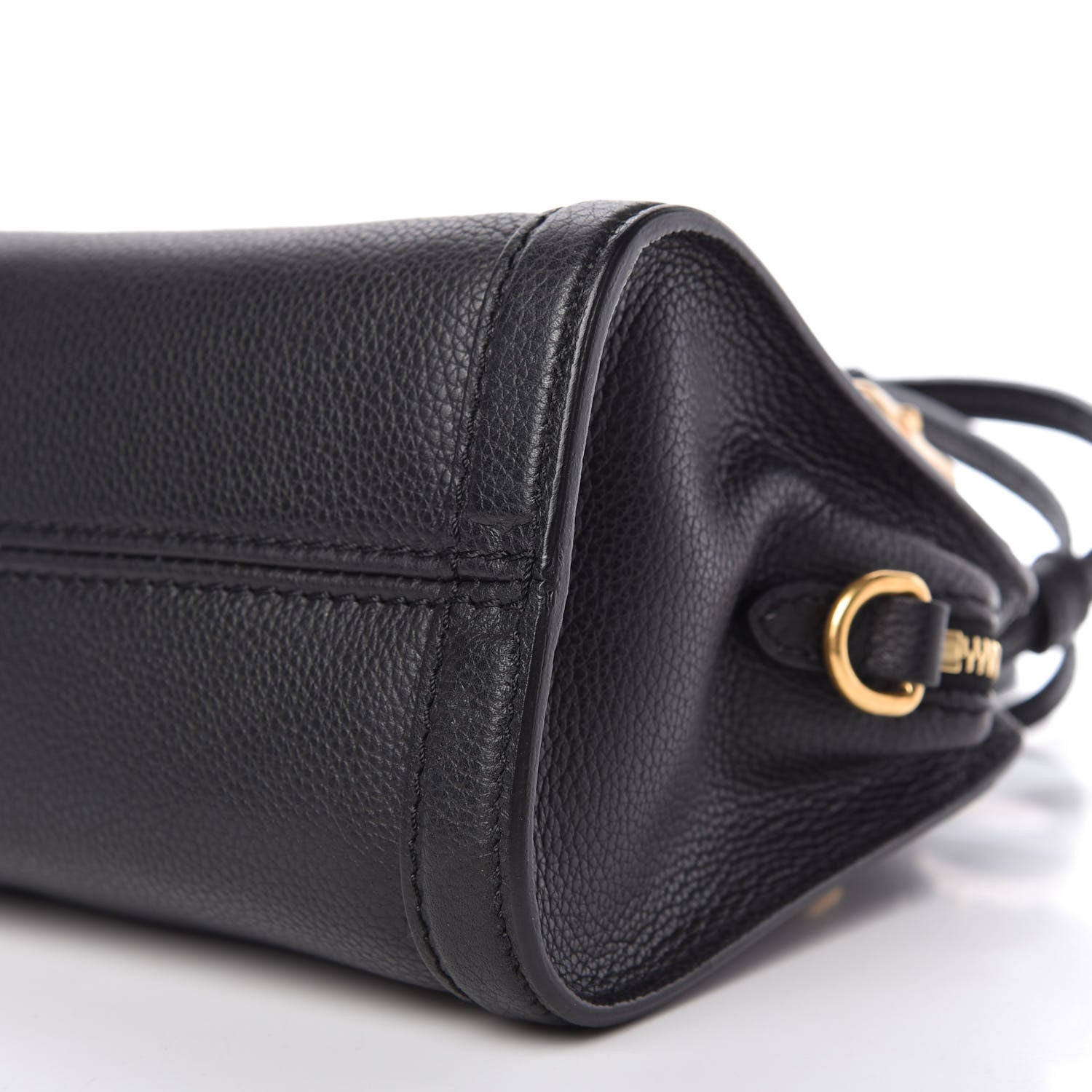 Alexander McQueen Pebbled Calfskin Mini Skull Padlock Zip Around Tote Black 7 of 10