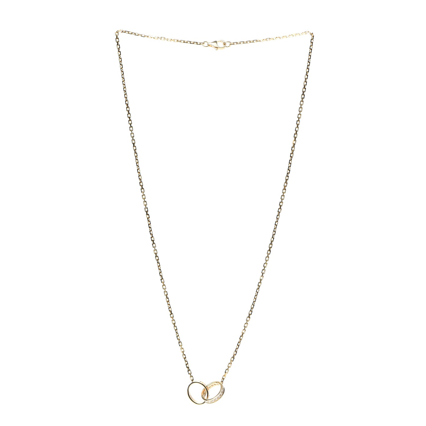 18K Yellow Gold Diamond Interlocking LOVE Necklace