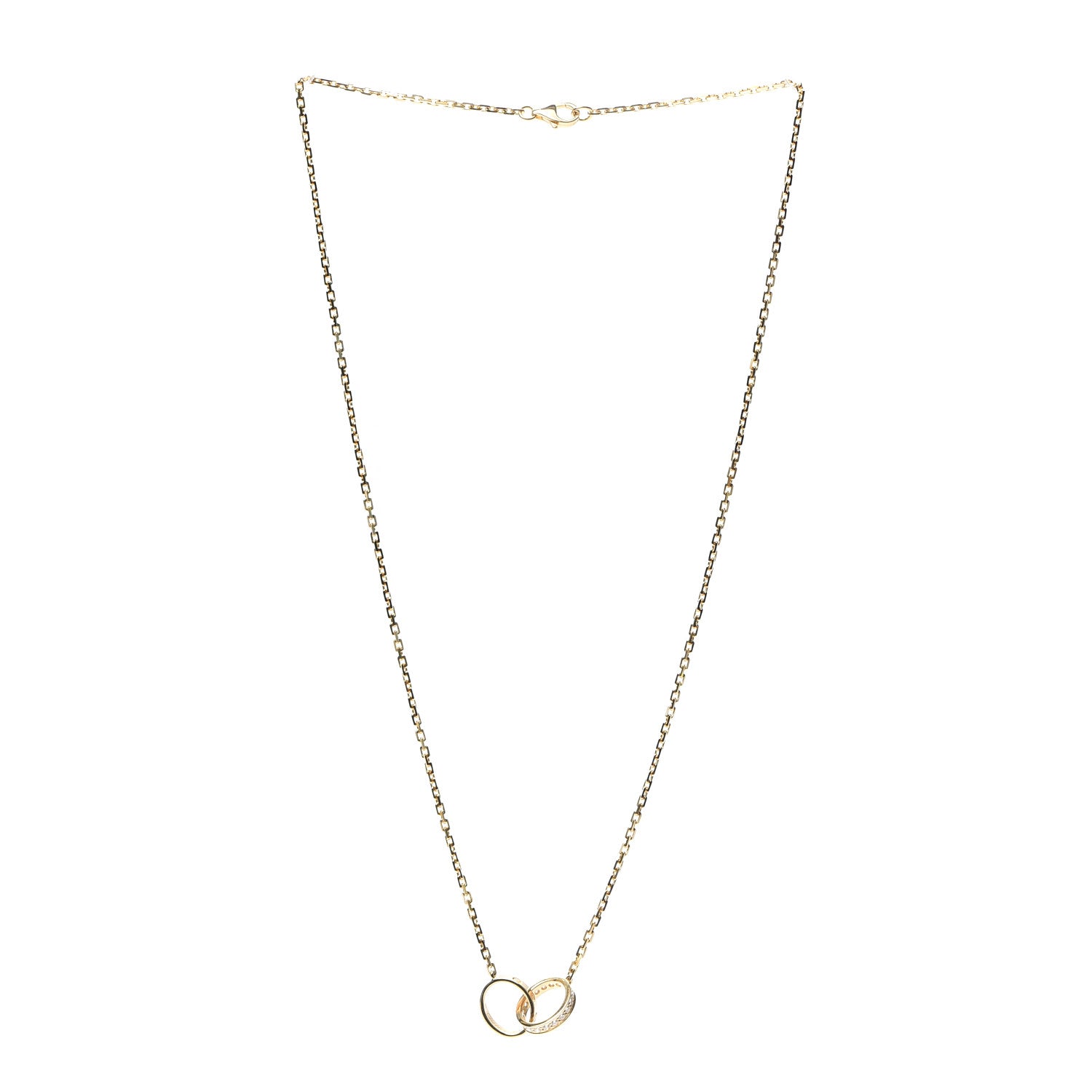 Cartier 18K Yellow Gold Diamond Interlocking LOVE Necklace 3 of 6