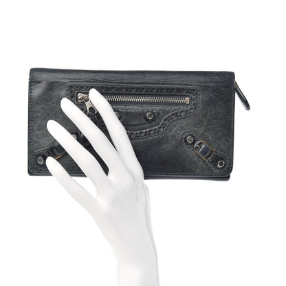 Balenciaga Agneau Giant Brogues Hardware Money Wallet Anthracite 2 of 6
