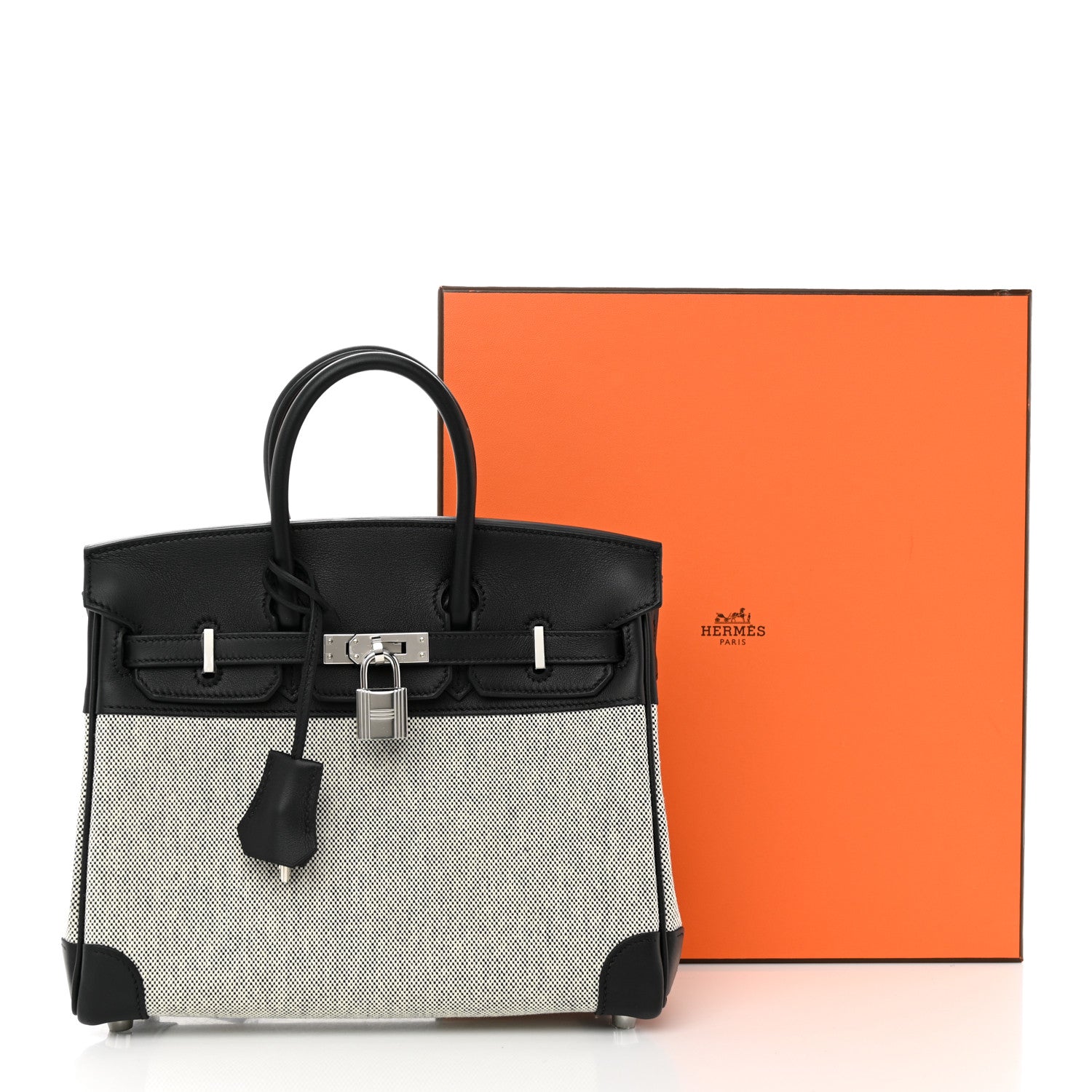 Hermes Toile H Swift Birkin 25 Ecru Black 11 of 11
