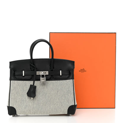 Hermes Toile H Swift Birkin 25 Ecru Black 11 of 11
