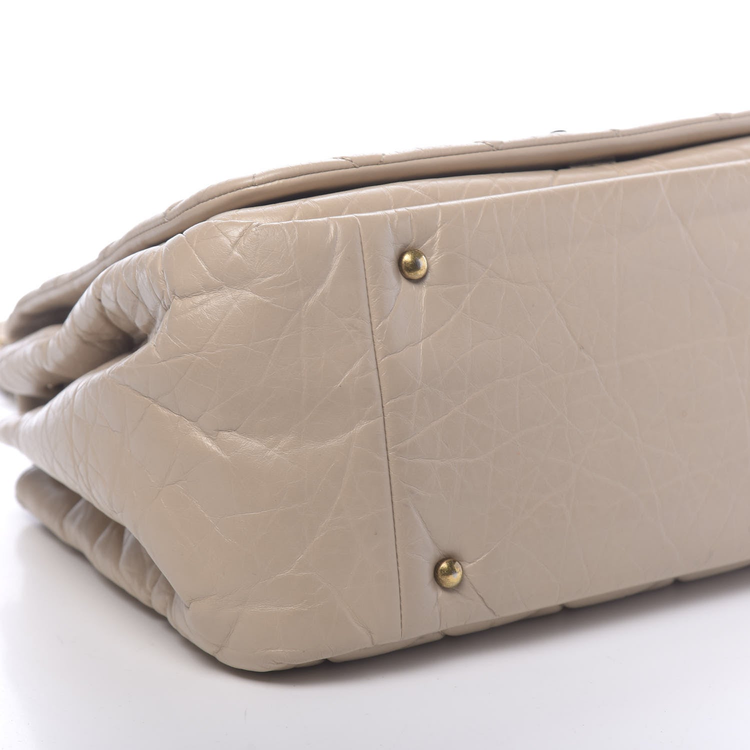 Chanel Aged Calfskin Quilted Large Pondichery Flap Beige 10 of 12