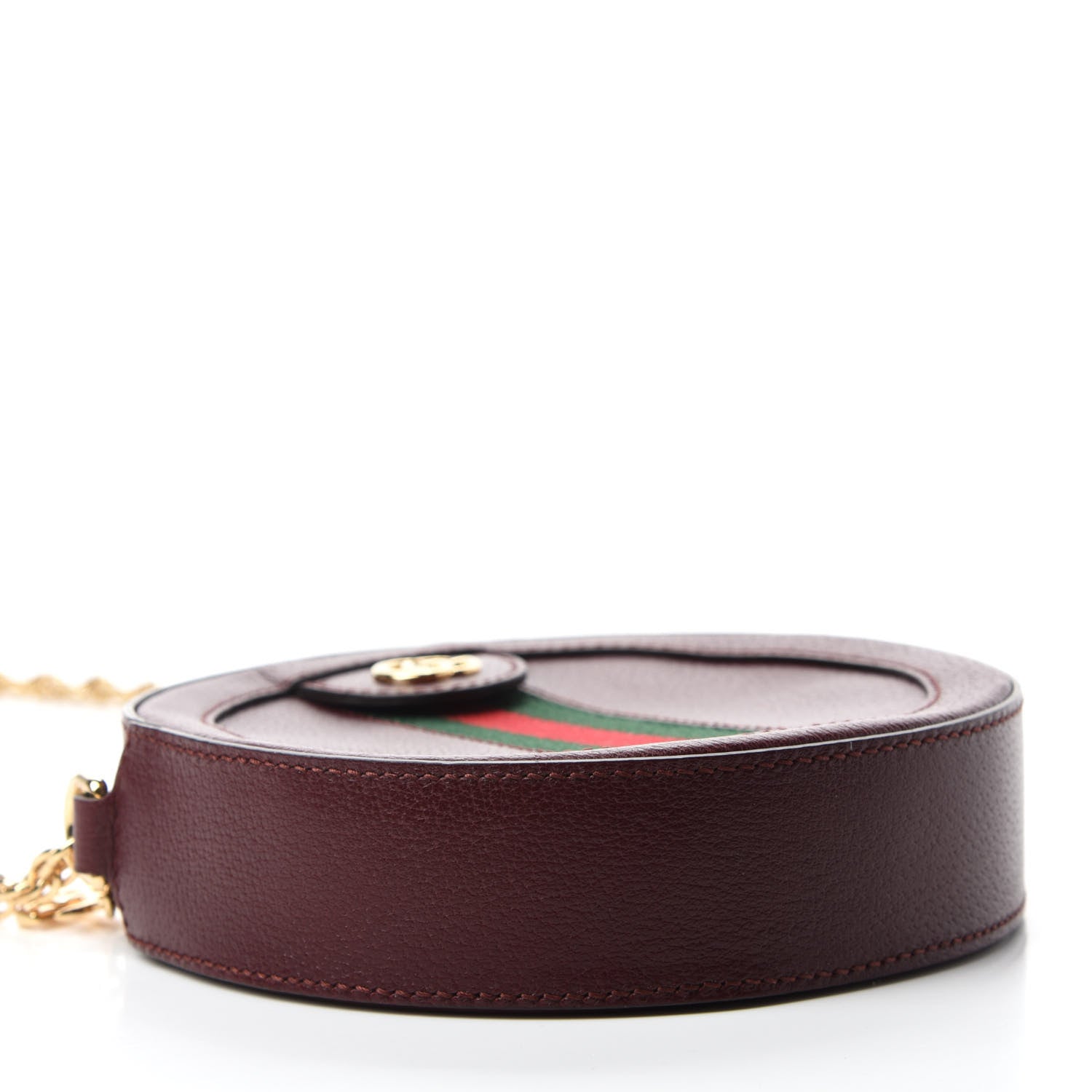 Gucci Soft Textured Calfskin Web Mini Ophidia Round Shoulder Bag Vintage Bordeaux 4 of 10