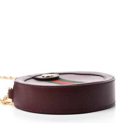 Gucci Soft Textured Calfskin Web Mini Ophidia Round Shoulder Bag Vintage Bordeaux 4 of 10