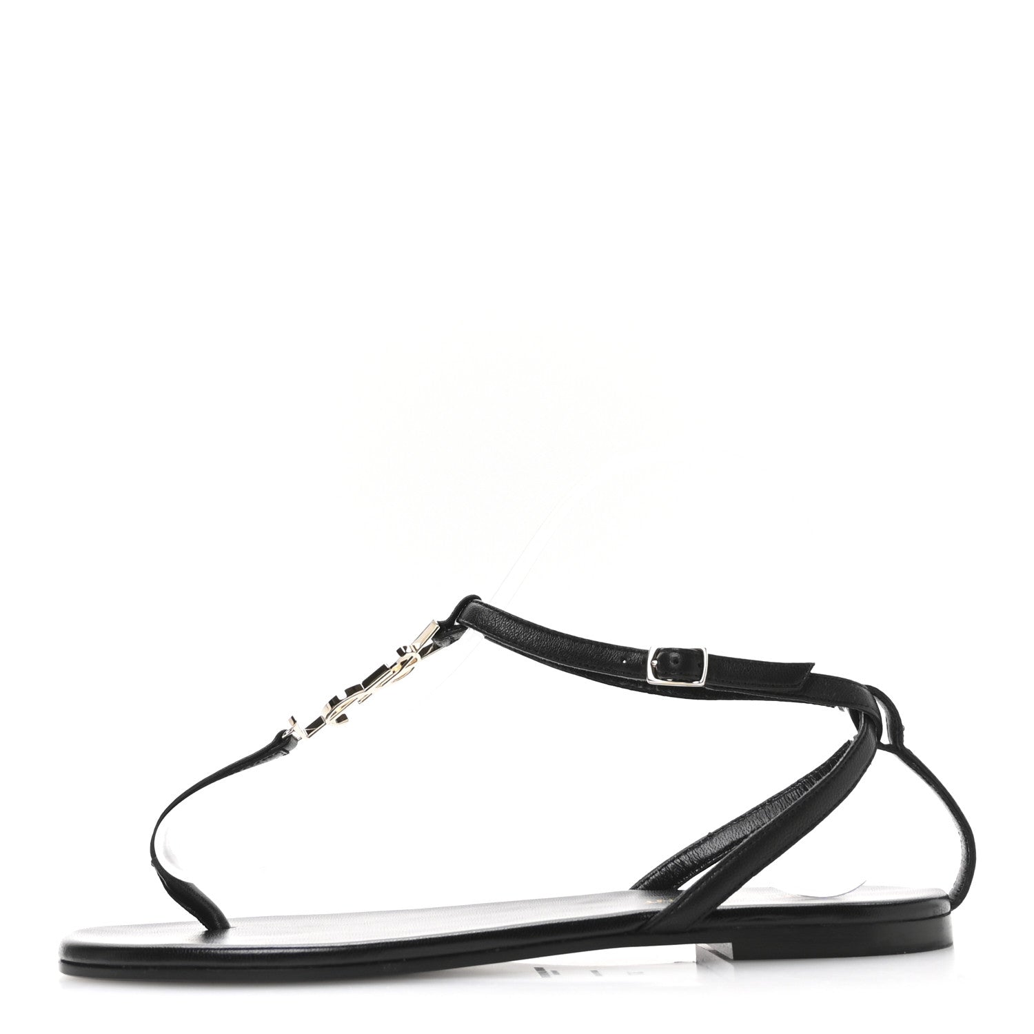 Saint Laurent Calfskin Nu Pieds 05 Sandals 37 Black 1 of 9