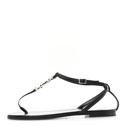 Saint Laurent Calfskin Nu Pieds 05 Sandals 37 Black 1 of 9