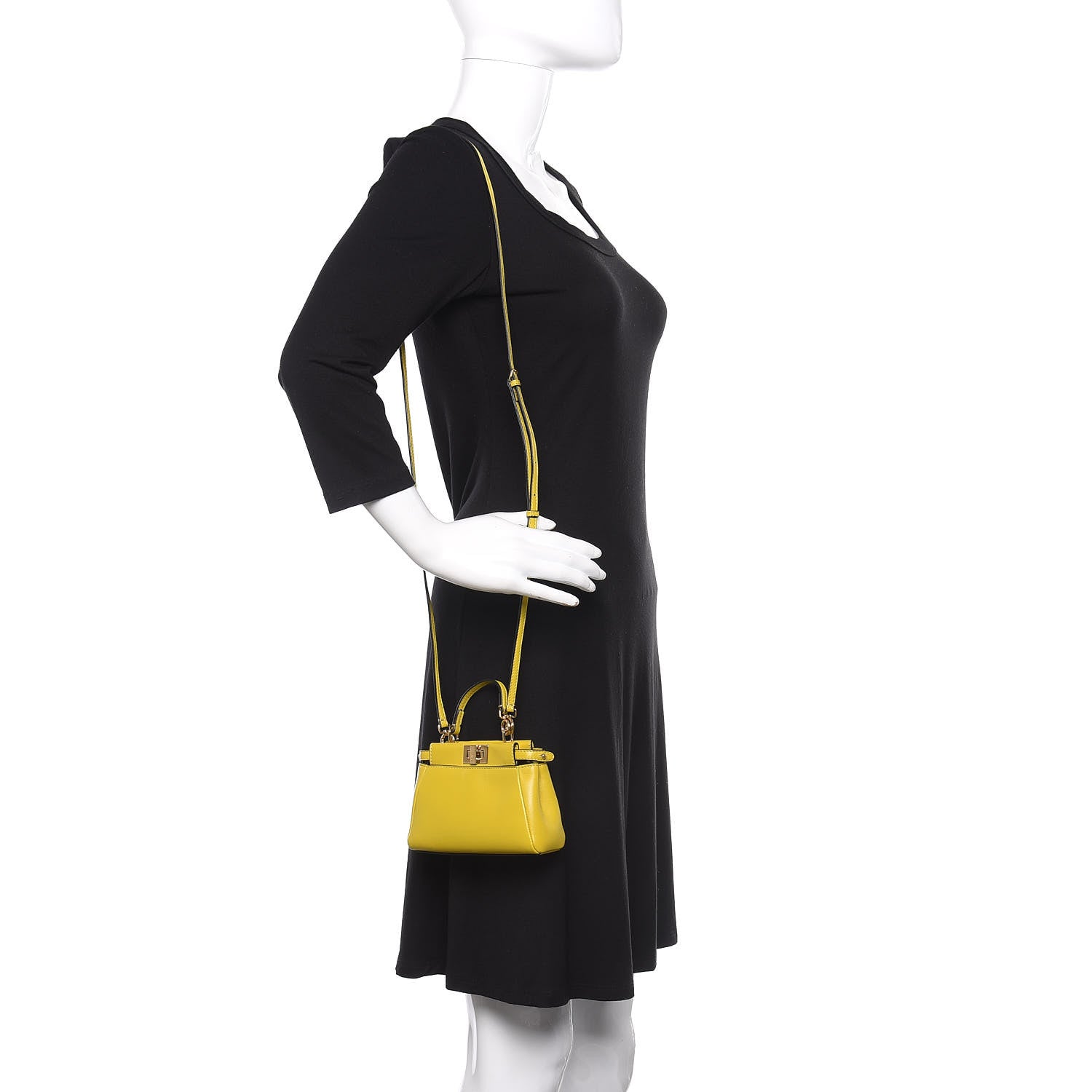Fendi Shiny Nappa Micro Peekaboo Iconic Satchel Lime 2 of 9