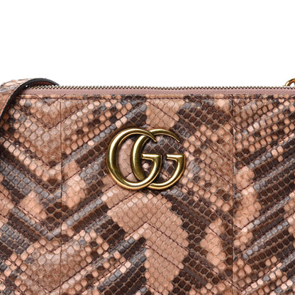 Gucci Snakeskin Matelasse GG Marmont Double Zip Chain Bag 11 of 11