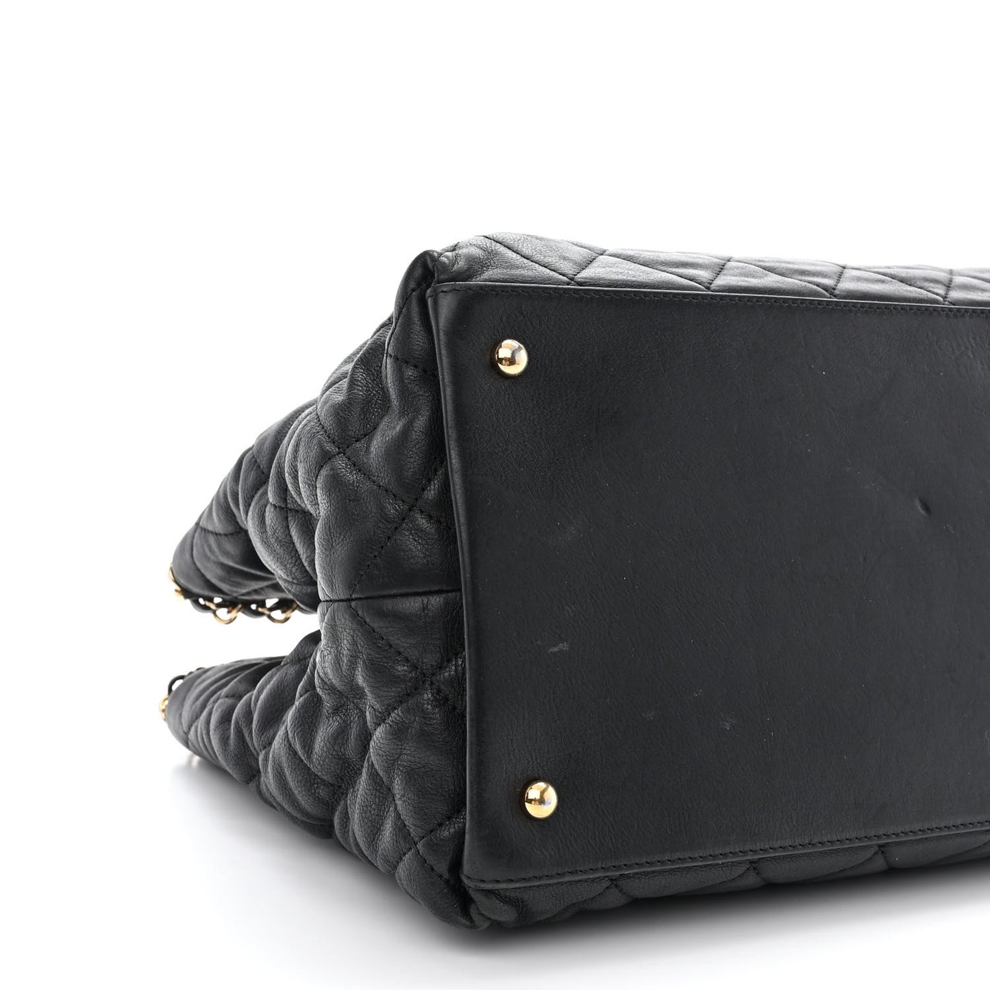 Calfskin Quilted Small Chain Me Tote Black