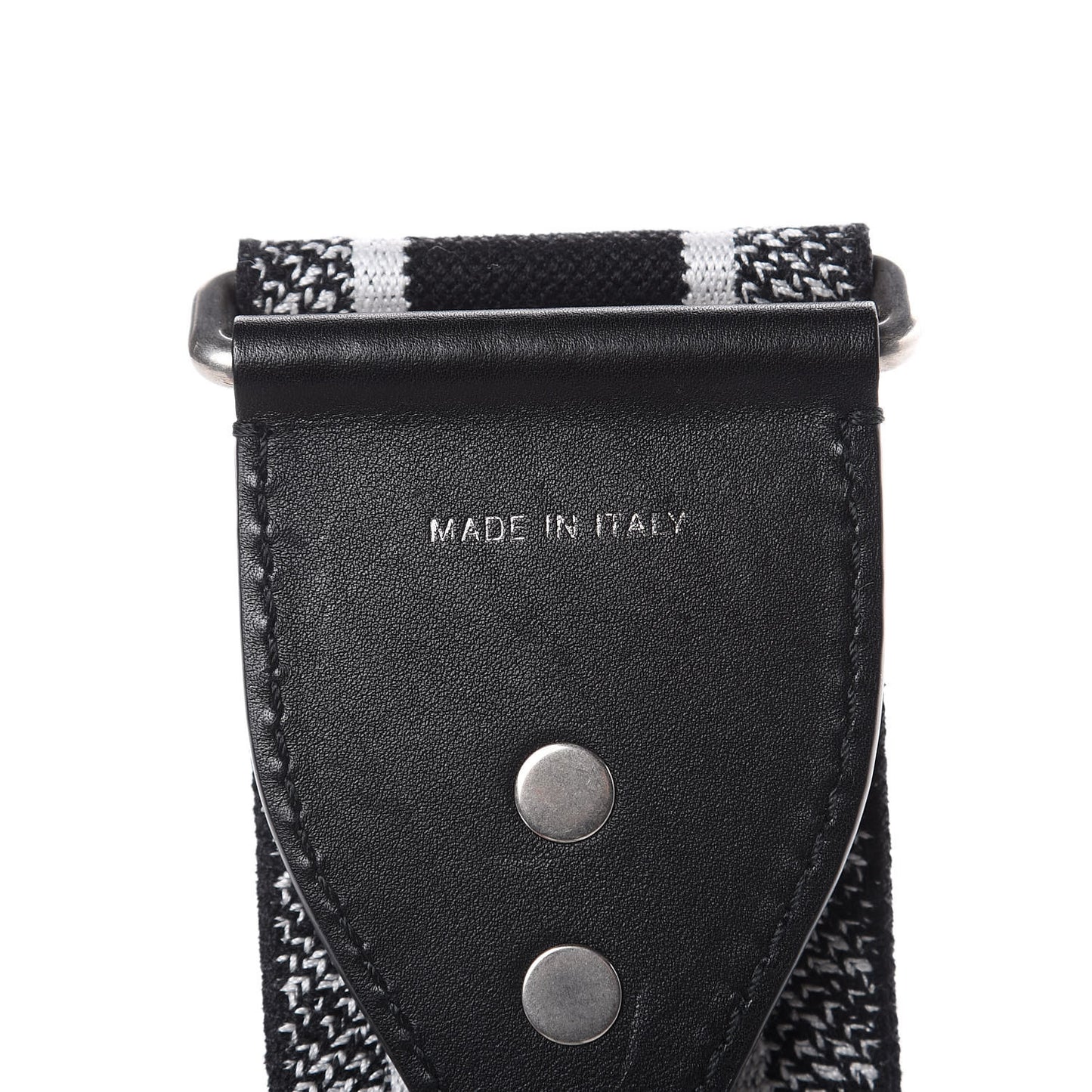 Canvas Embroidered Shoulder Strap Black White