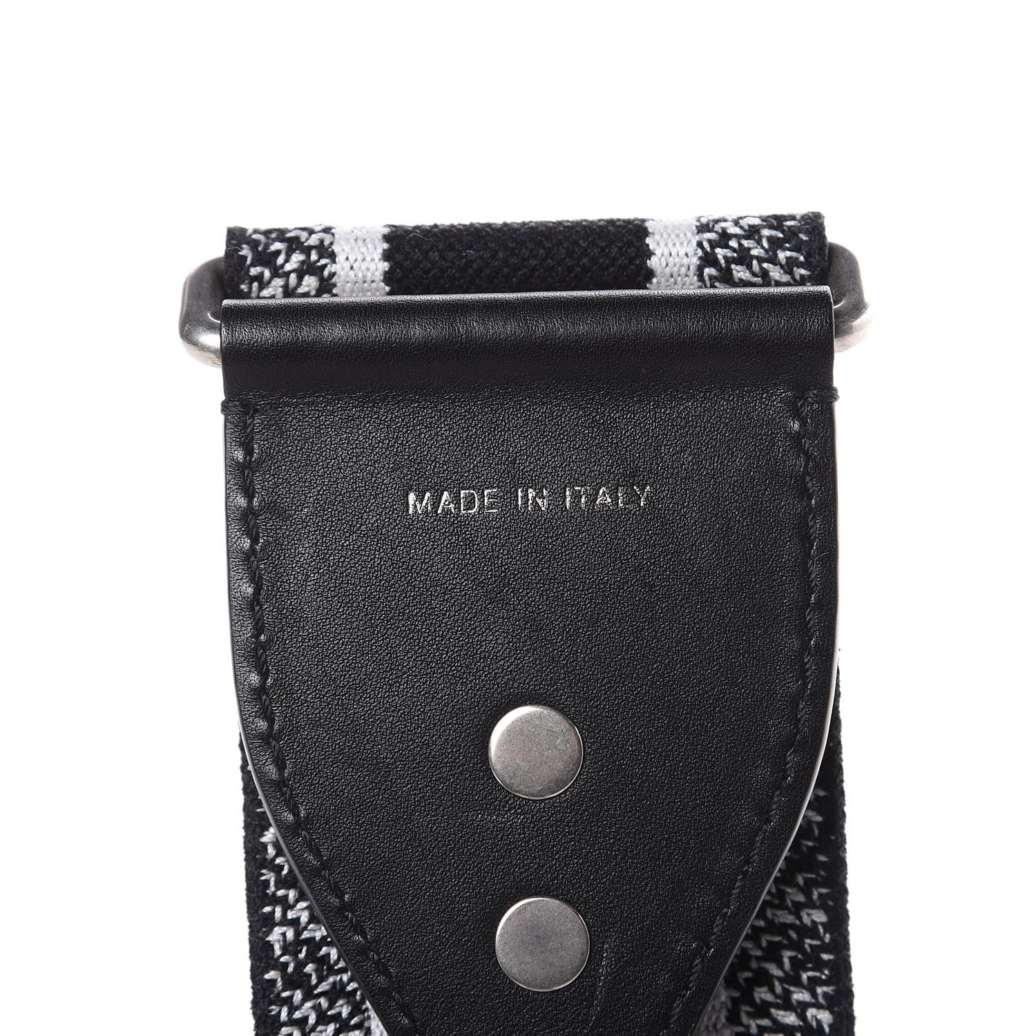 Christian Dior Canvas Embroidered Shoulder Strap Black White 4 of 5