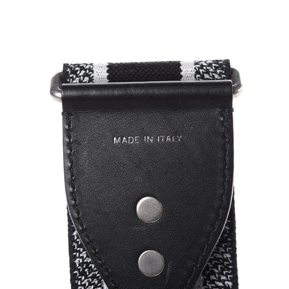 Christian Dior Canvas Embroidered Shoulder Strap Black White 4 of 5