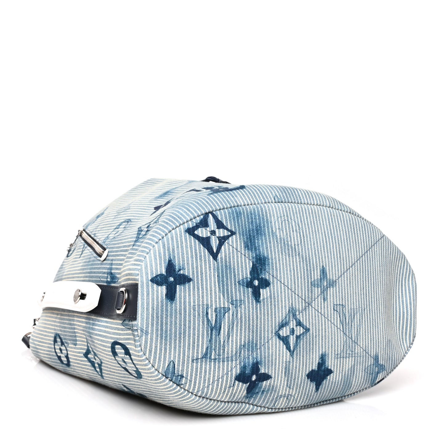 Hickory Stripes Denim Monogram Watercolor Sac Marin Blue