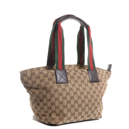 Gucci GG Monogram Medium Web Handle Bucket Tote Brown 3 of 9